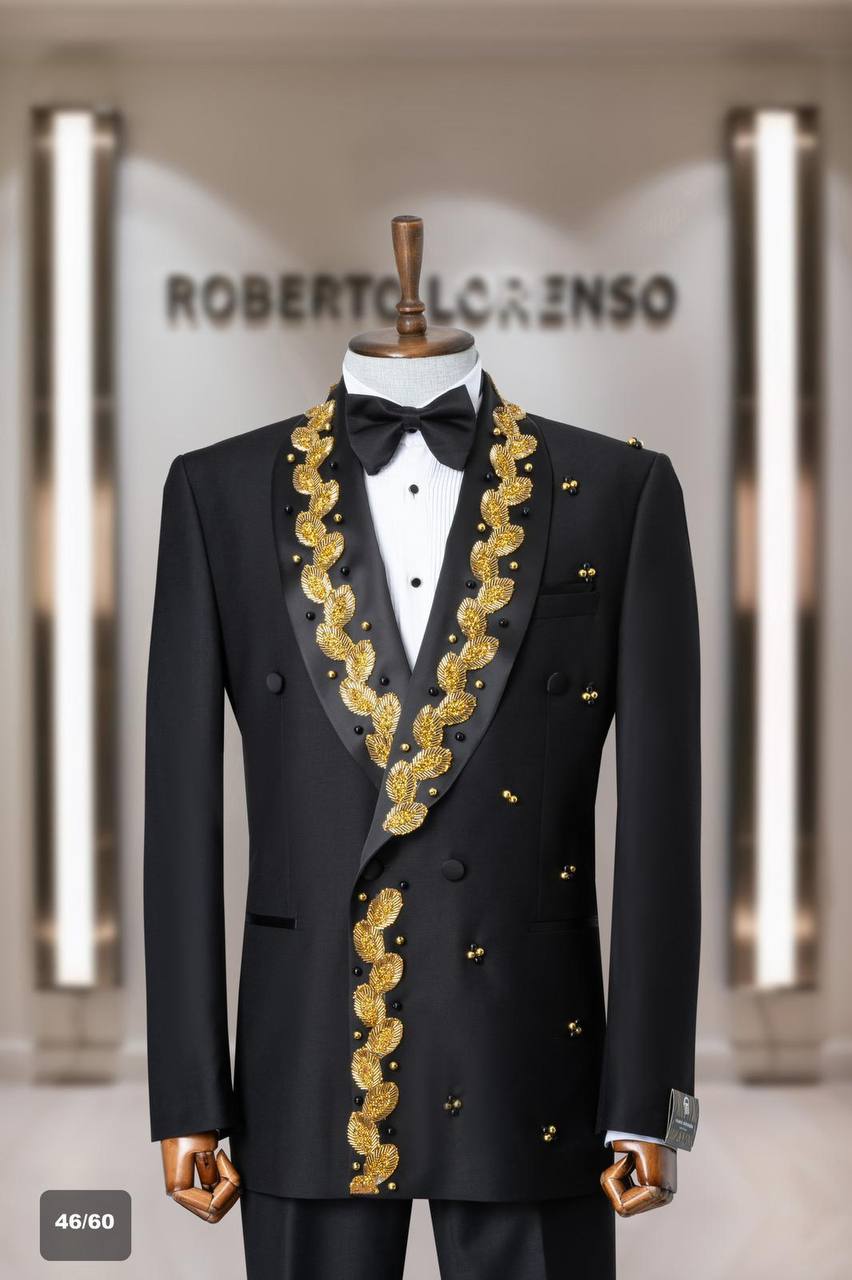 Embroidered Shawl Lapel Men's Ceremony Tuxedo thumbnail