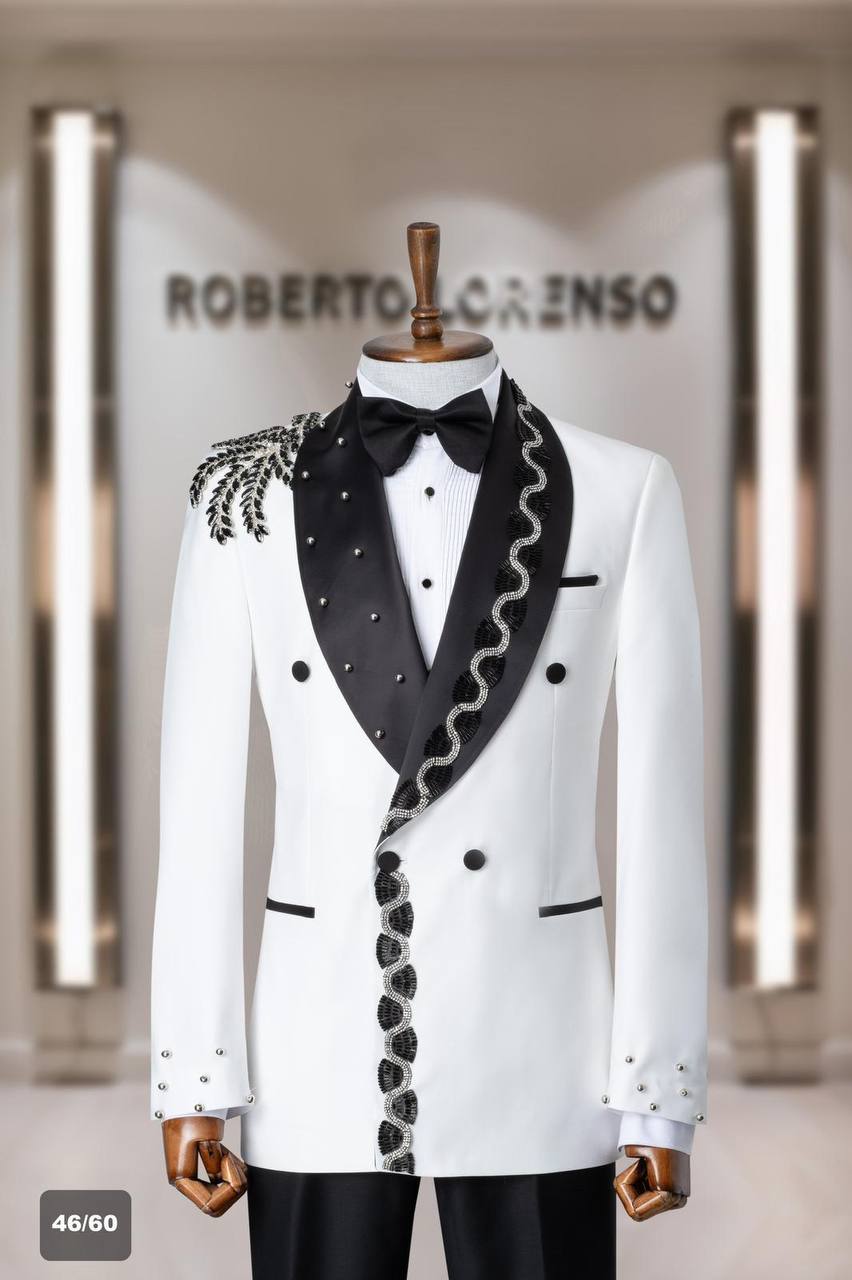 Embroidered Shawl Lapel Men's Ceremony Tuxedo thumbnail