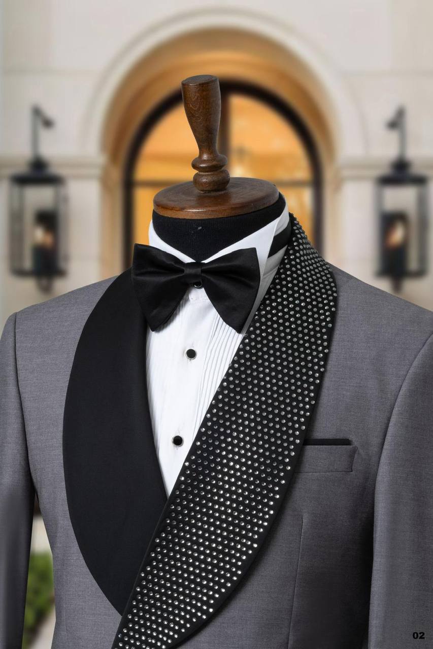 Crystal Detailed Shawl Lapel Men's Tuxedo thumbnail