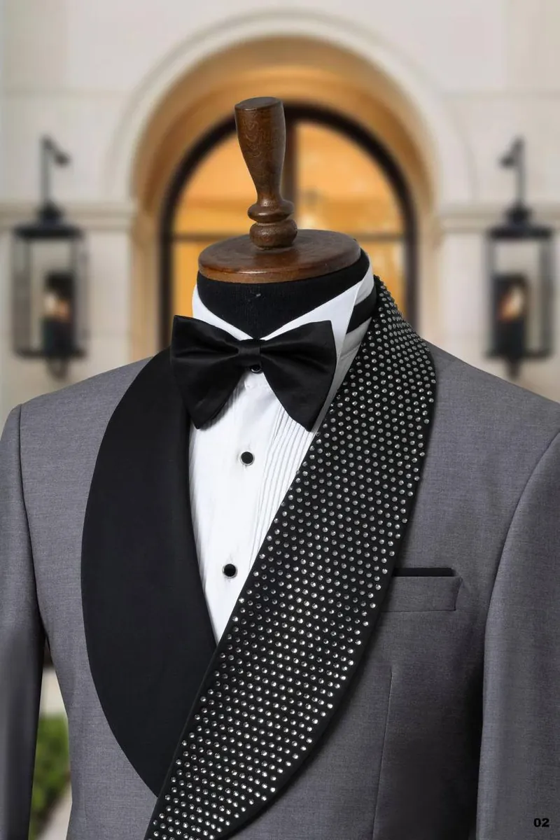 Crystal Detailed Shawl Lapel Men's Tuxedo – view 2