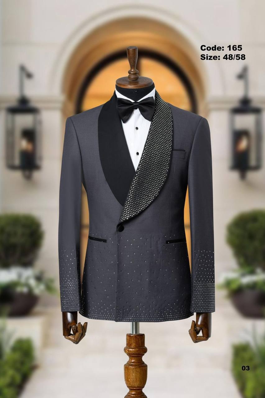 Crystal Detailed Shawl Lapel Men's Tuxedo thumbnail