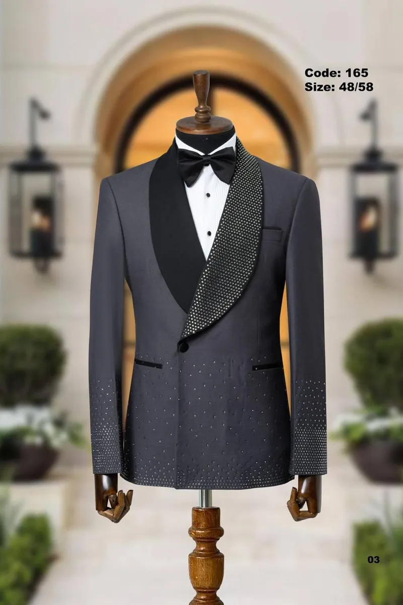 Crystal Detailed Shawl Lapel Men's Tuxedo – view 3