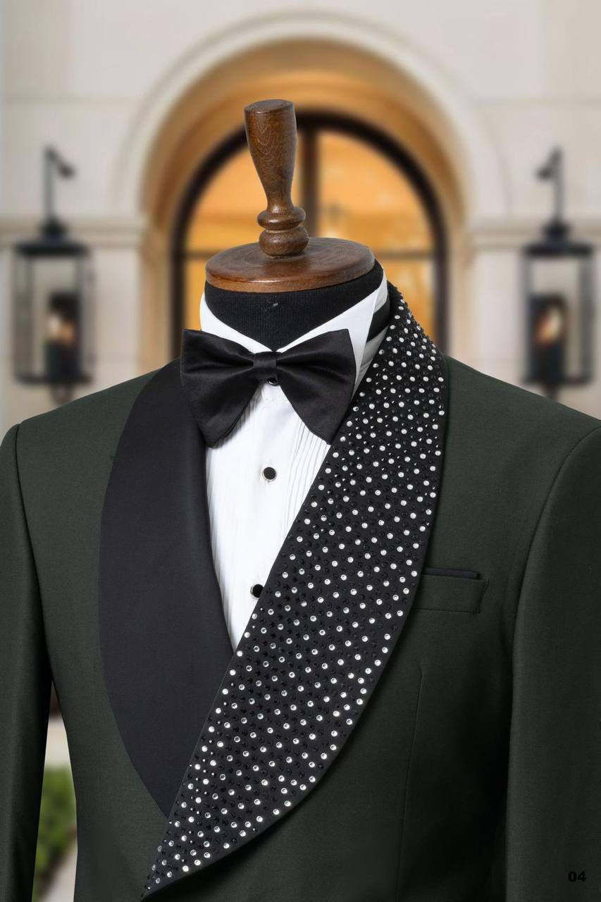 Crystal Detailed Shawl Lapel Men's Tuxedo thumbnail