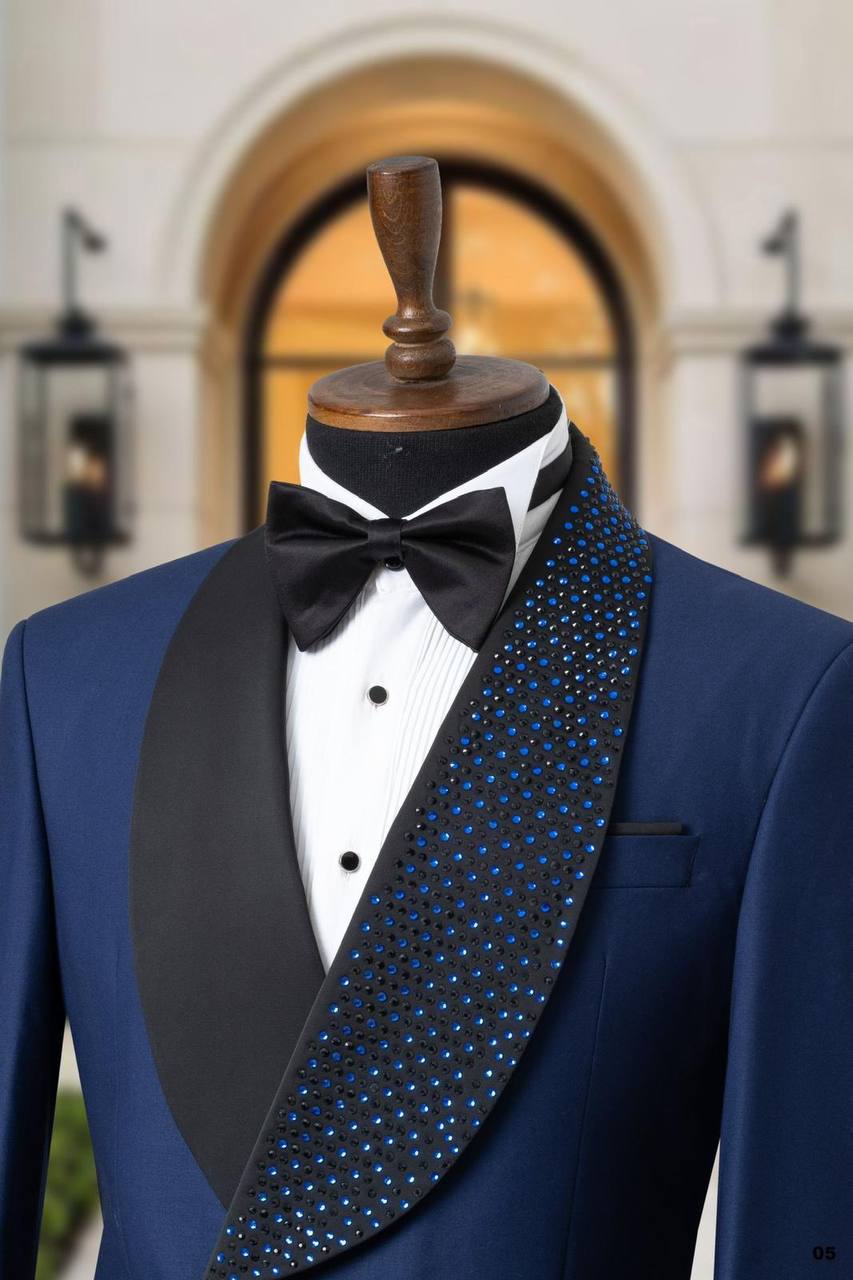 Crystal Detailed Shawl Lapel Men's Tuxedo thumbnail
