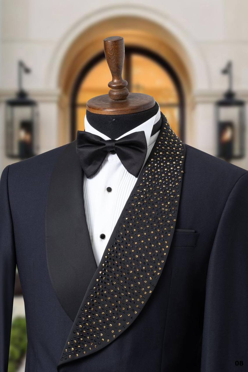 Crystal Detailed Shawl Lapel Men's Tuxedo thumbnail