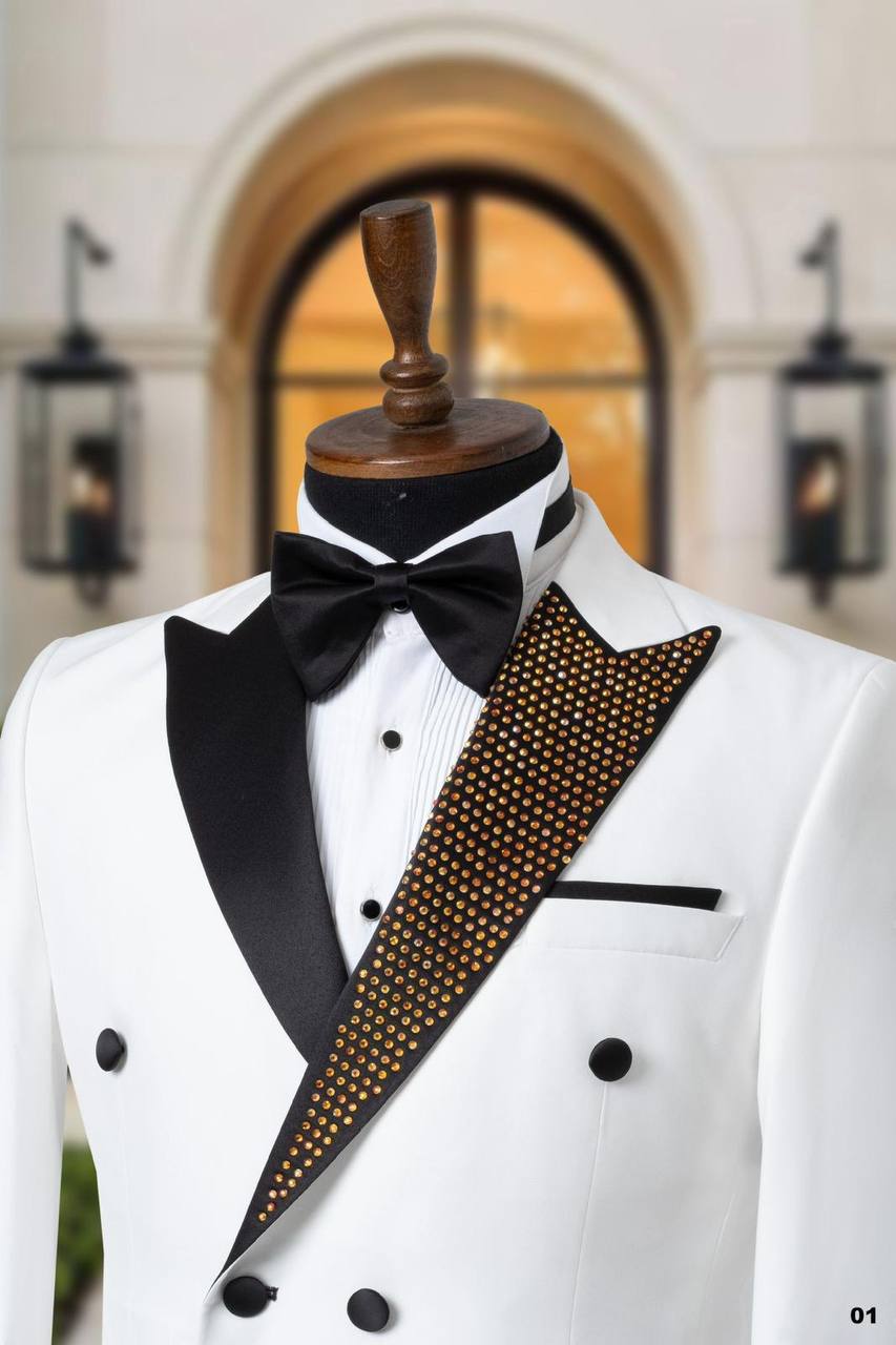 Gold Studded Shawl Lapel Men's Tuxedo thumbnail