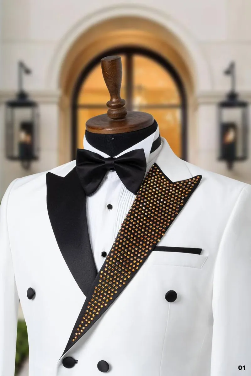 Gold Studded Shawl Lapel Men's Tuxedo – view 2