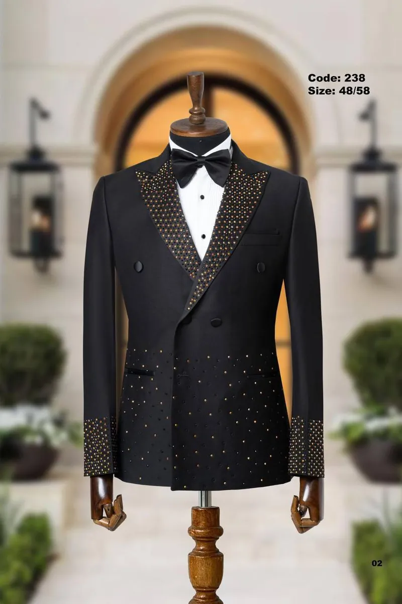 Gold Studded Shawl Lapel Men's Tuxedo – view 3