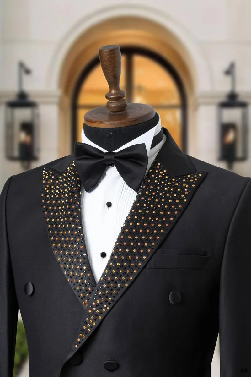 Gold Studded Shawl Lapel Men's Tuxedo – view 4