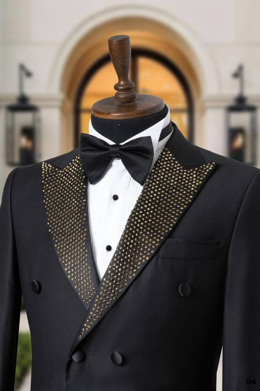 Gold Studded Shawl Lapel Men's Tuxedo thumbnail