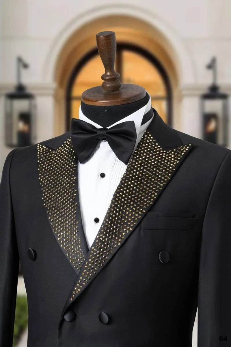 Gold Studded Shawl Lapel Men's Tuxedo – view 8