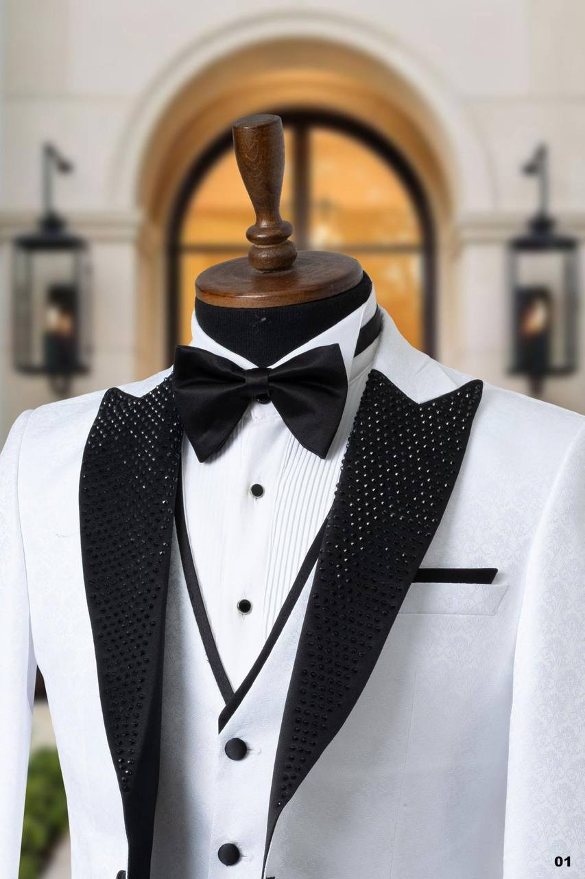 Jacquard Fabric Shawl Lapel Men's Tuxedo thumbnail