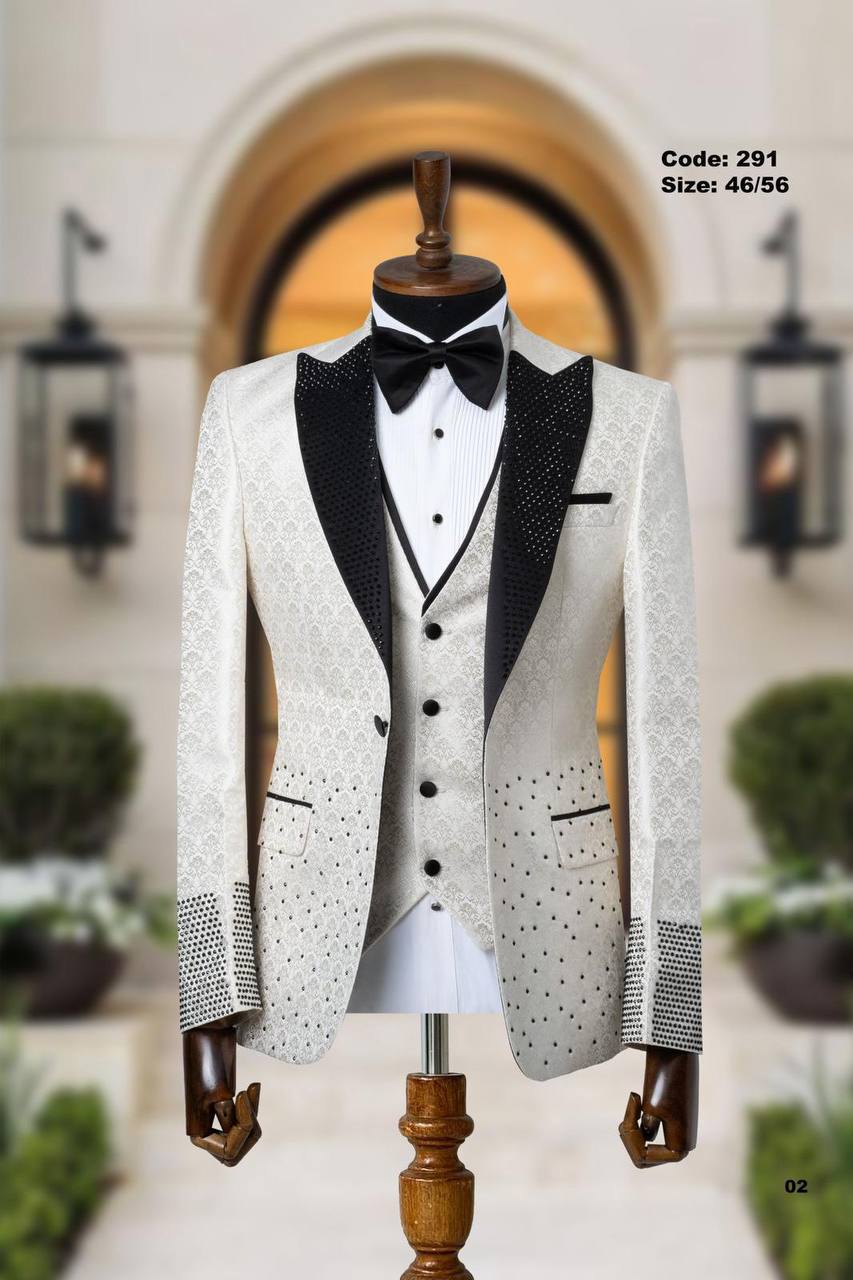 Jacquard Fabric Shawl Lapel Men's Tuxedo thumbnail