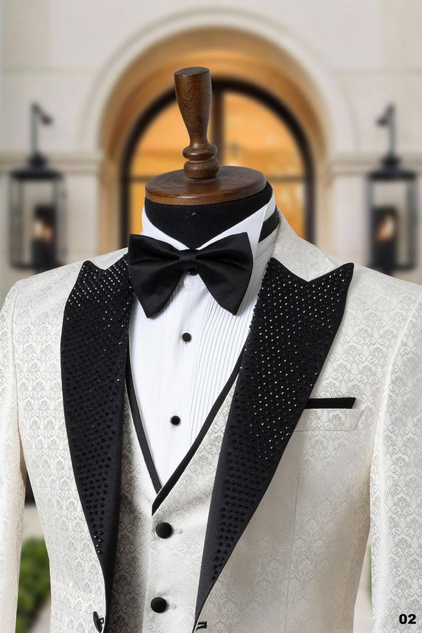 Jacquard Fabric Shawl Lapel Men's Tuxedo thumbnail