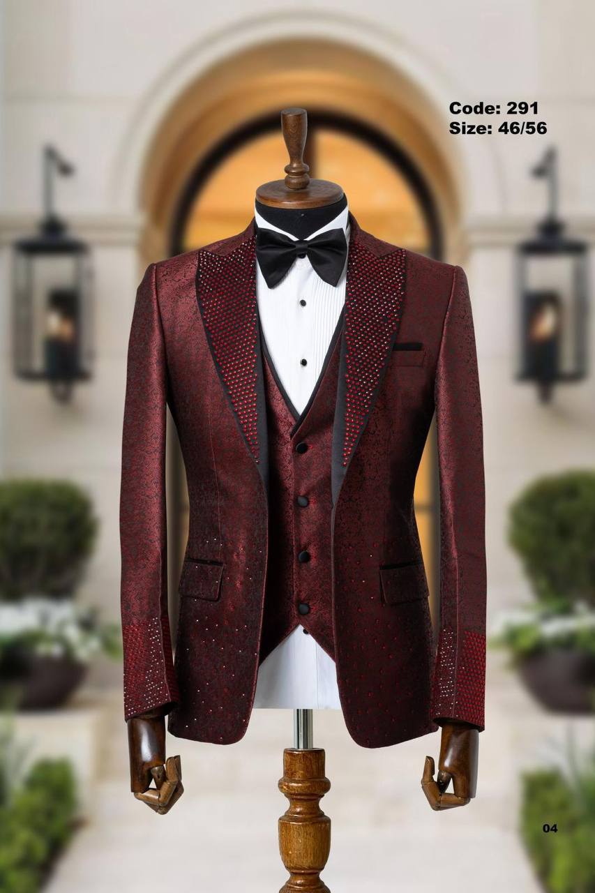 Jacquard Fabric Shawl Lapel Men's Tuxedo thumbnail