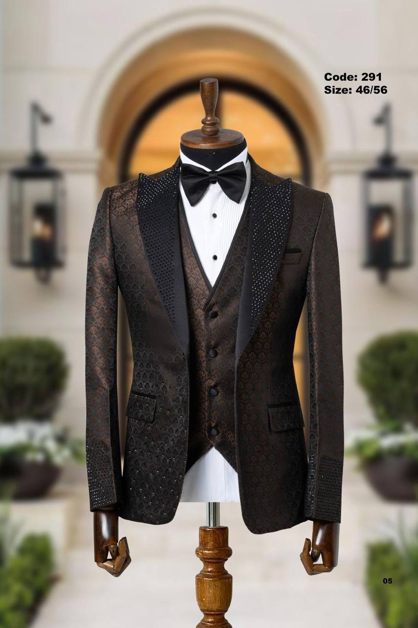 Jacquard Fabric Shawl Lapel Men's Tuxedo thumbnail