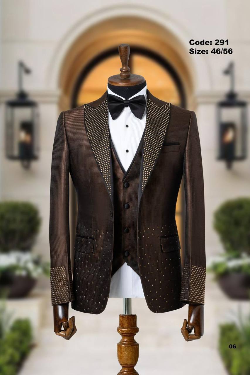 Jacquard Fabric Shawl Lapel Men's Tuxedo thumbnail