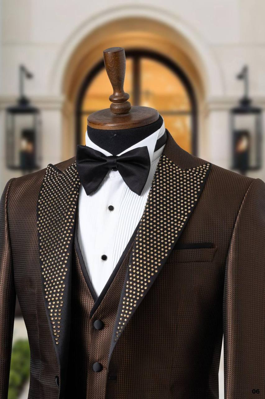 Jacquard Fabric Shawl Lapel Men's Tuxedo thumbnail