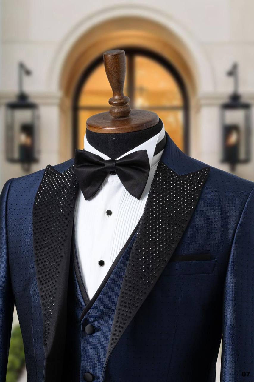 Jacquard Fabric Shawl Lapel Men's Tuxedo thumbnail