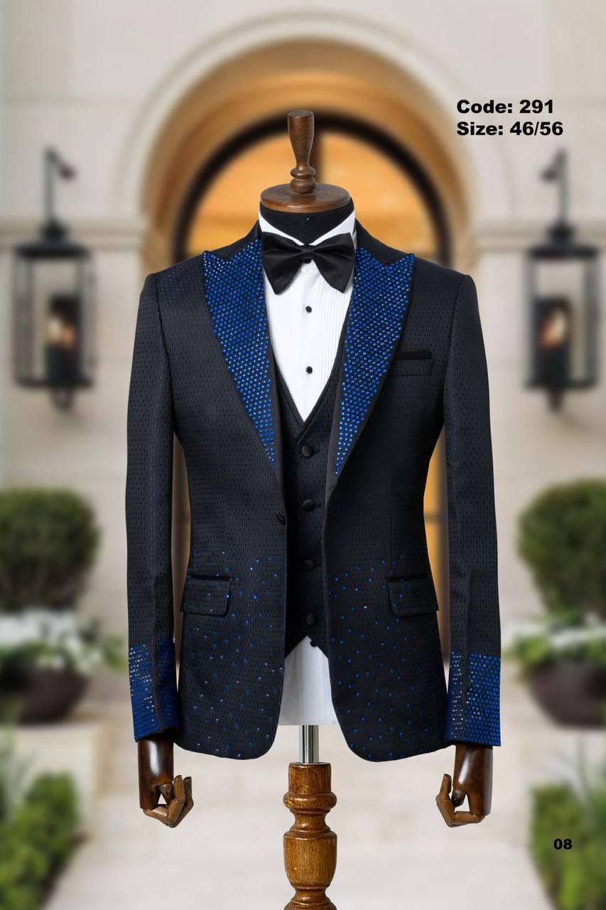 Jacquard Fabric Shawl Lapel Men's Tuxedo thumbnail