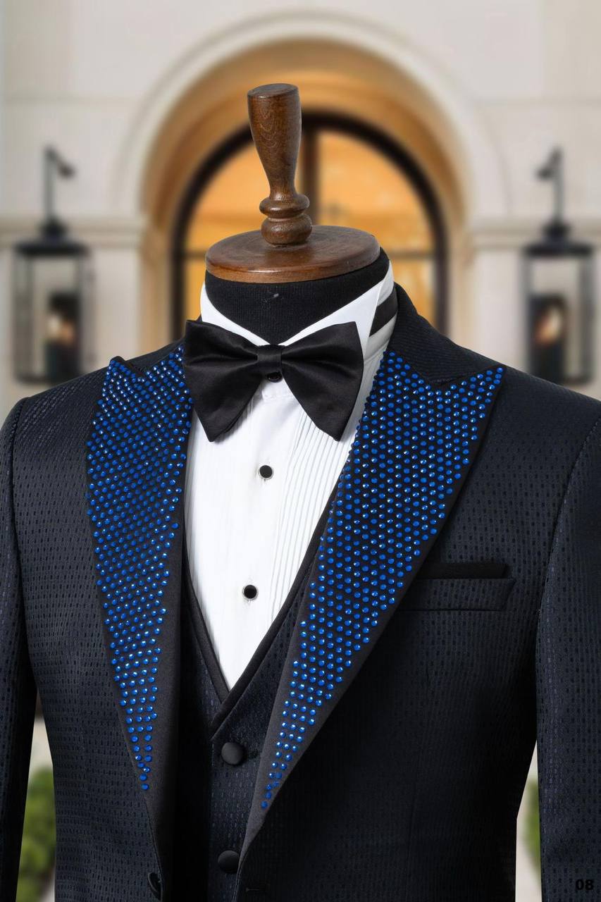 Jacquard Fabric Shawl Lapel Men's Tuxedo thumbnail
