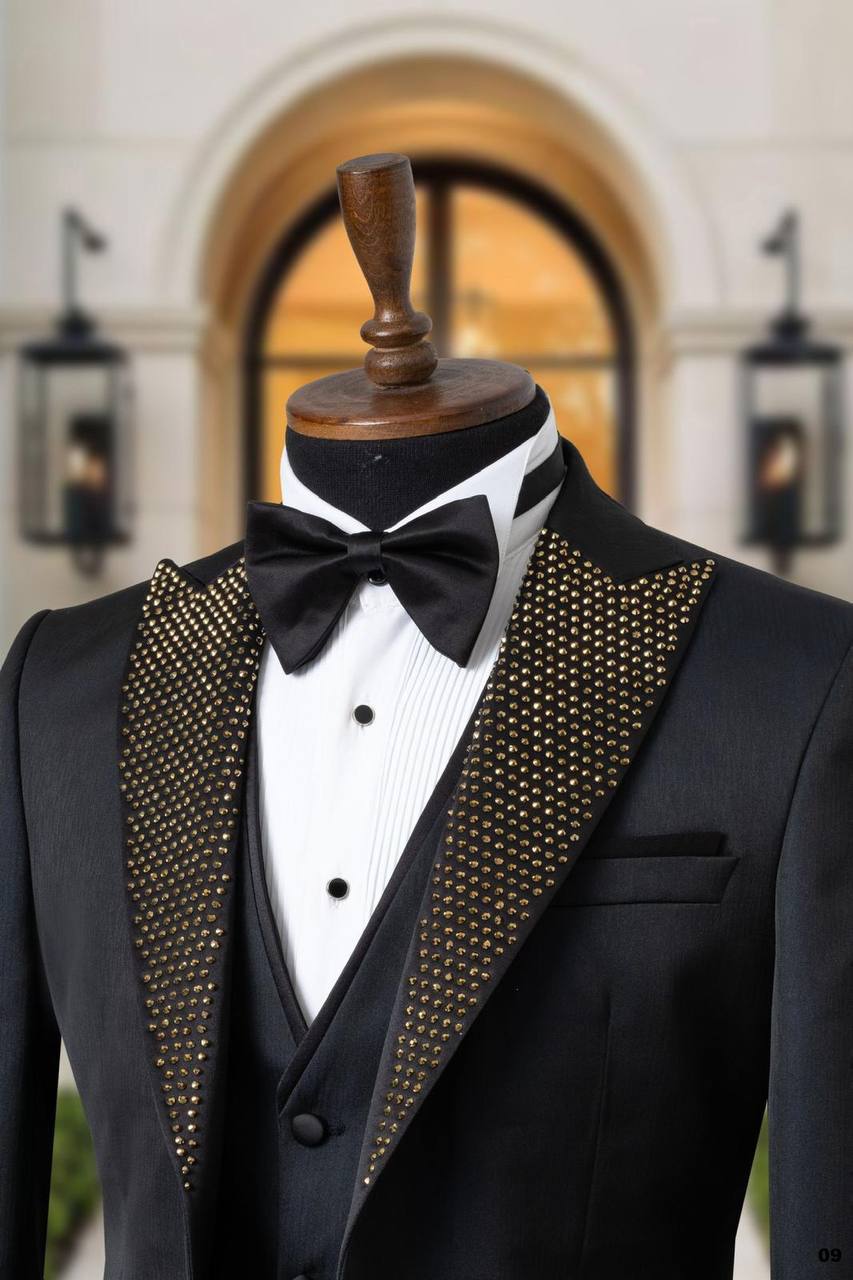 Jacquard Fabric Shawl Lapel Men's Tuxedo thumbnail