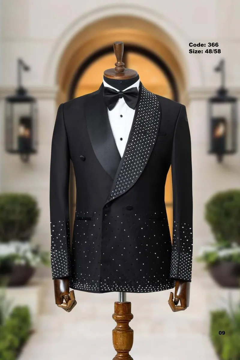 Crystal Detailed Shawl Lapel Men's Tuxedo – Various Options Tuxedo by Mark Morente