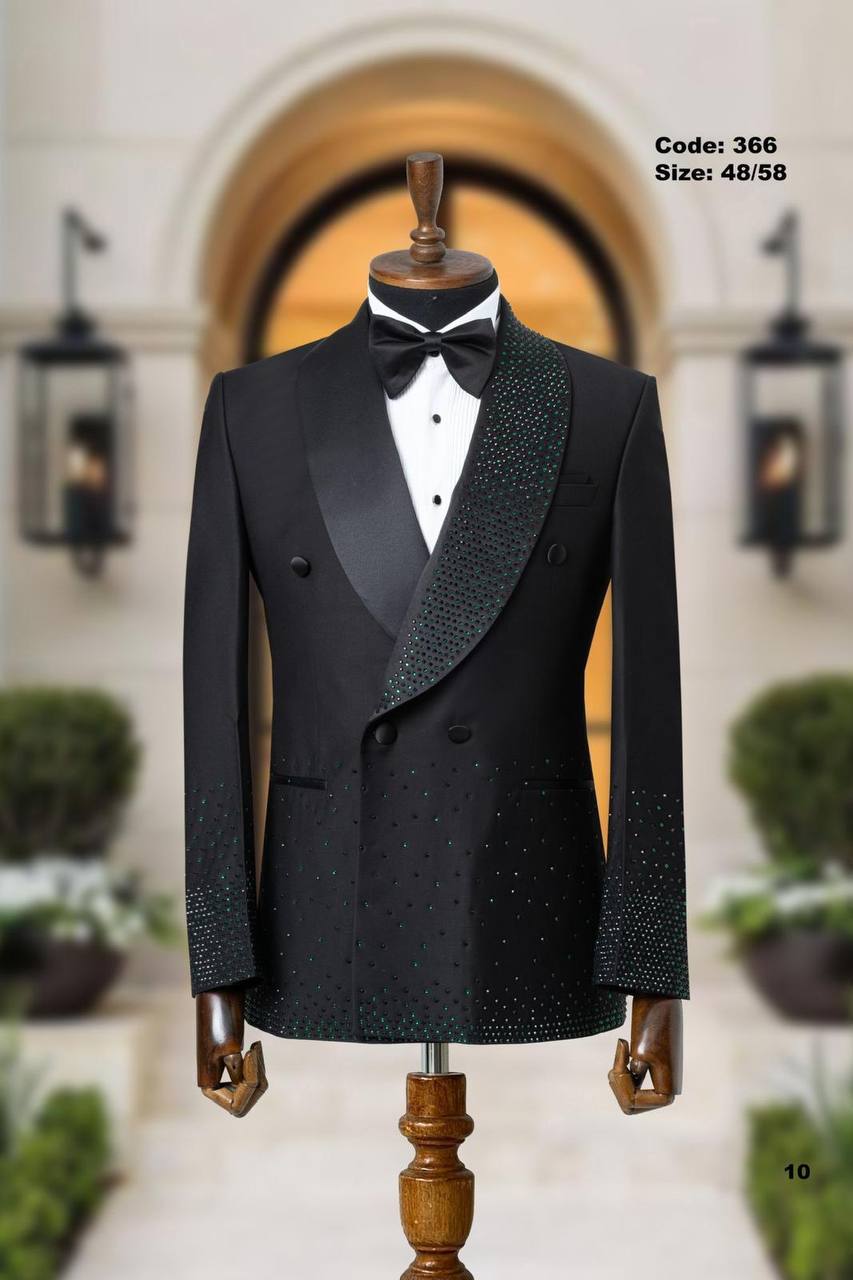 Crystal Detailed Shawl Lapel Men's Tuxedo thumbnail