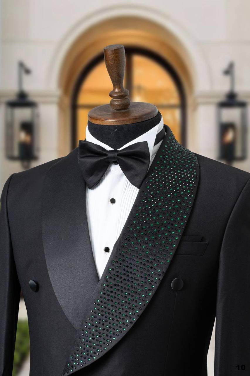 Crystal Detailed Shawl Lapel Men's Tuxedo thumbnail