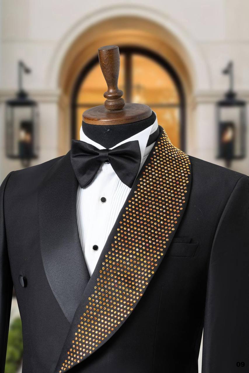 Crystal Detailed Shawl Lapel Men's Tuxedo thumbnail