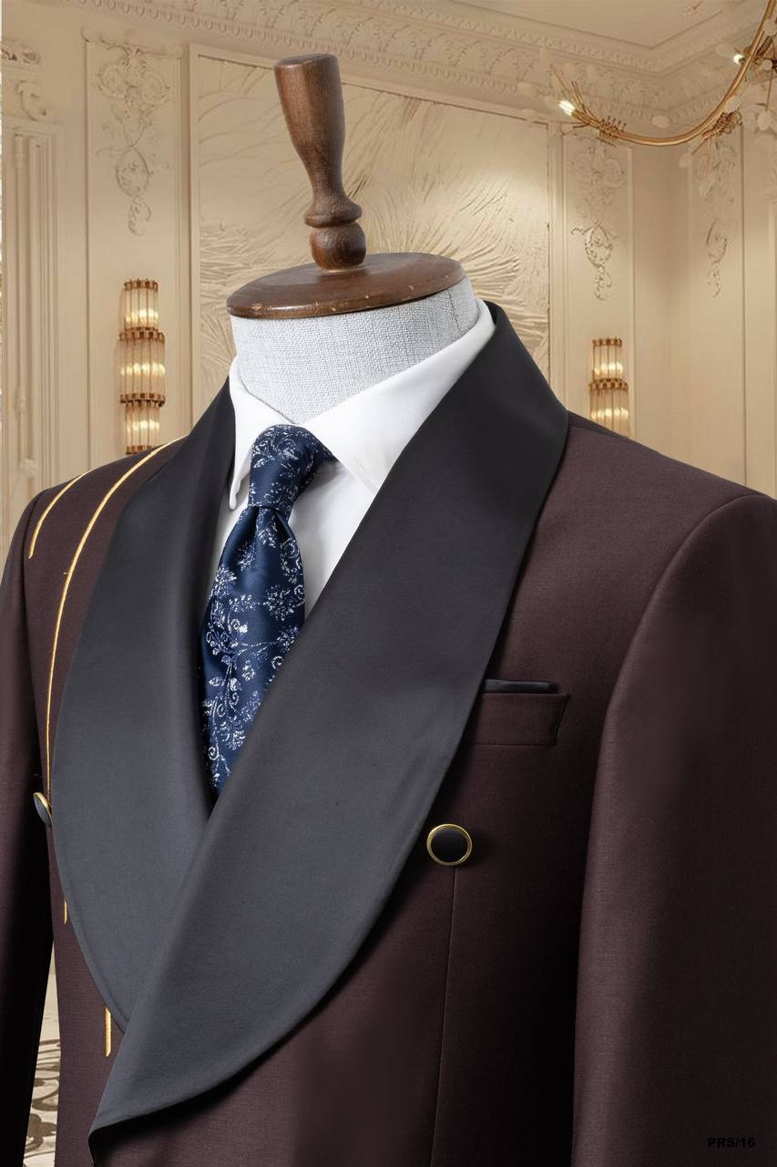 Gold Line Detail Shawl Lapel Men's Tuxedo thumbnail