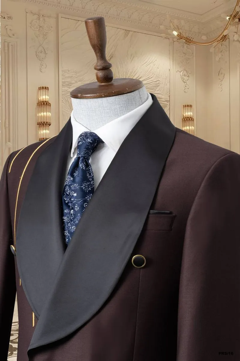 Gold Line Detail Shawl Lapel Men's Tuxedo – view 2