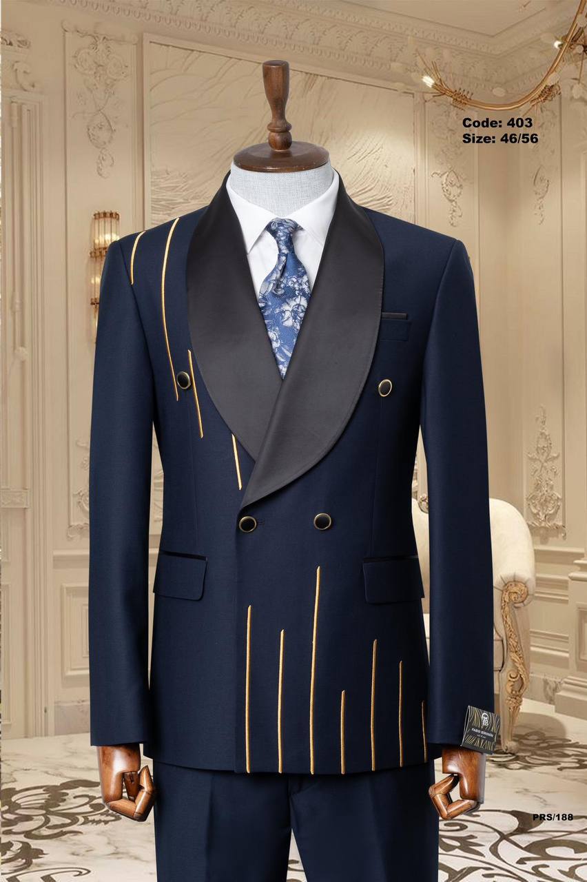 Gold Line Detail Shawl Lapel Men's Tuxedo thumbnail