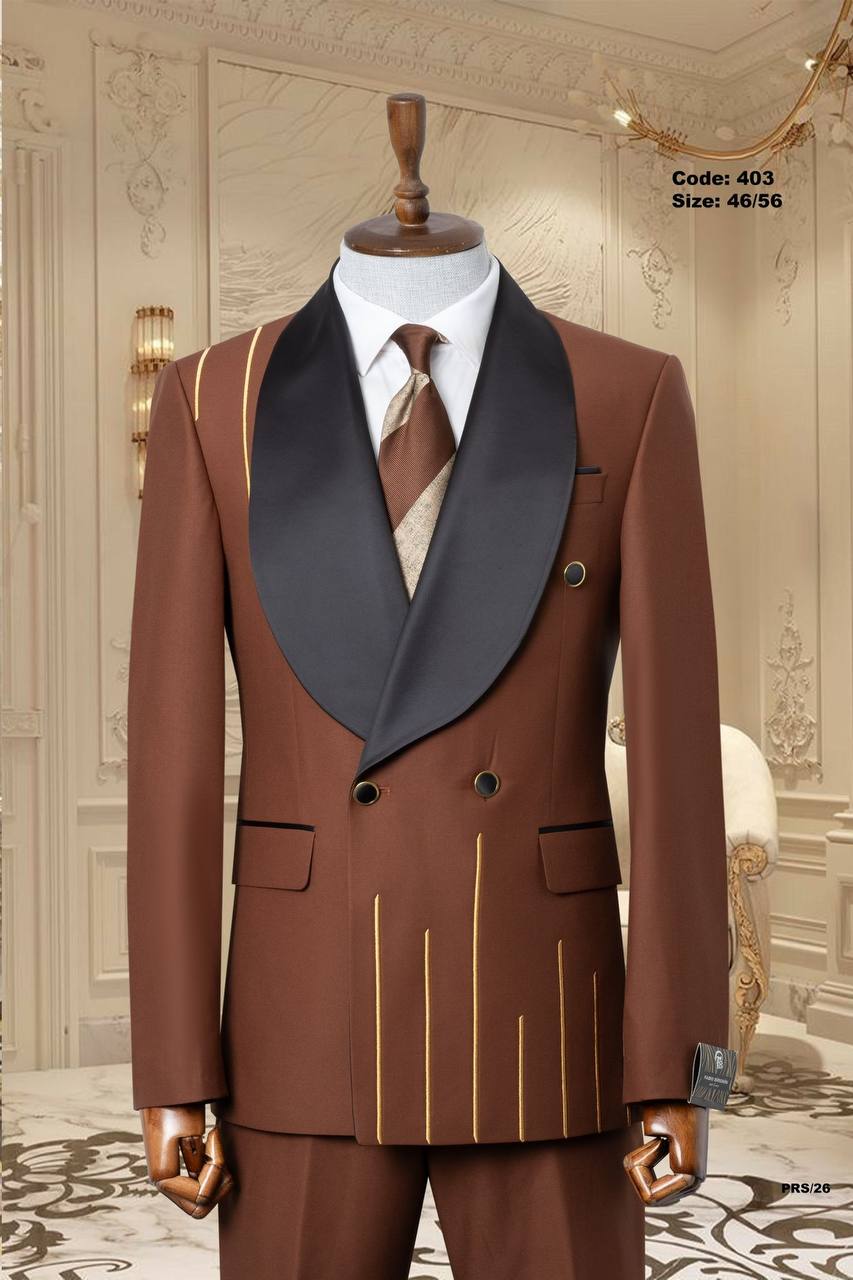 Gold Line Detail Shawl Lapel Men's Tuxedo thumbnail