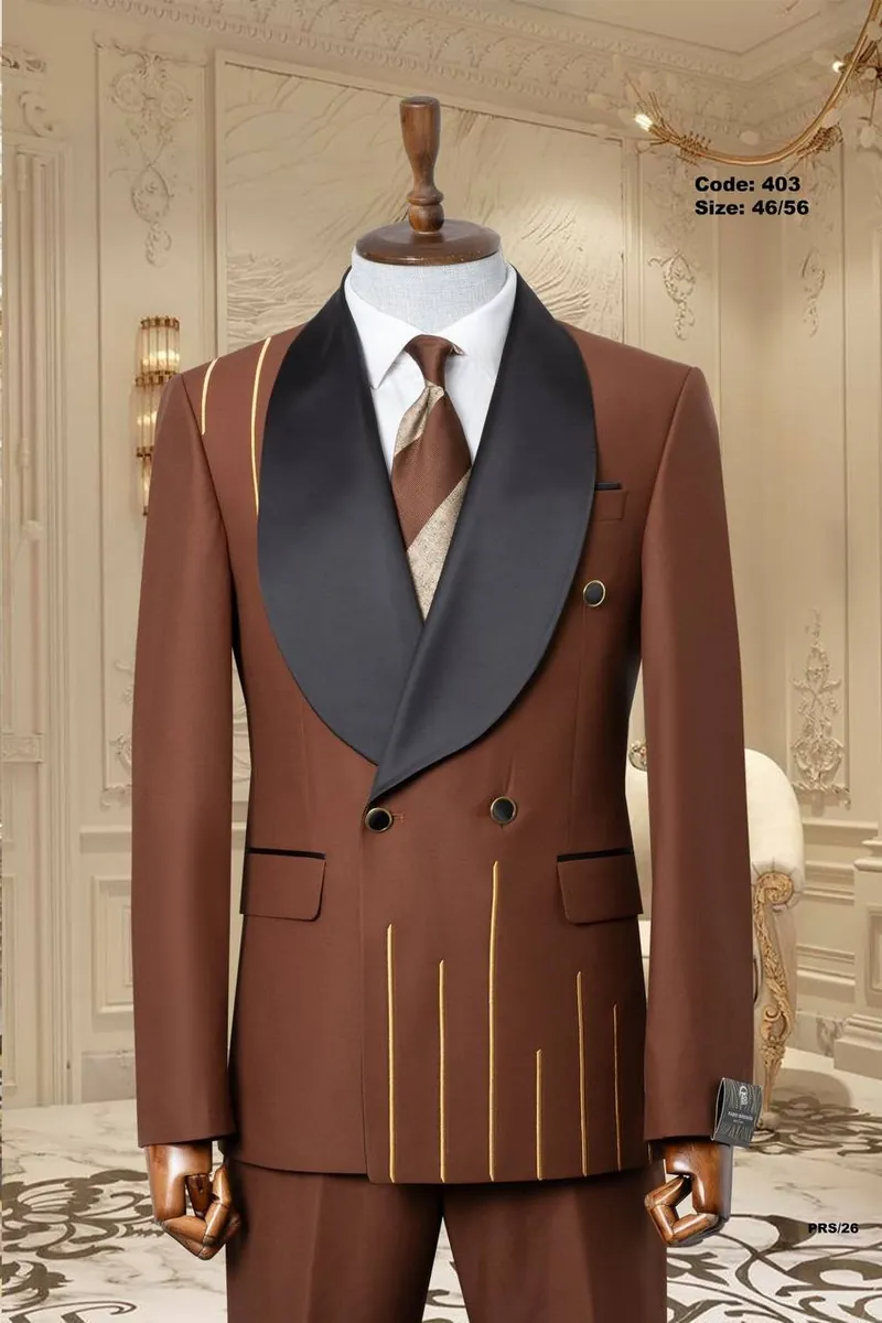 Gold Line Detail Shawl Lapel Men's Tuxedo – view 5