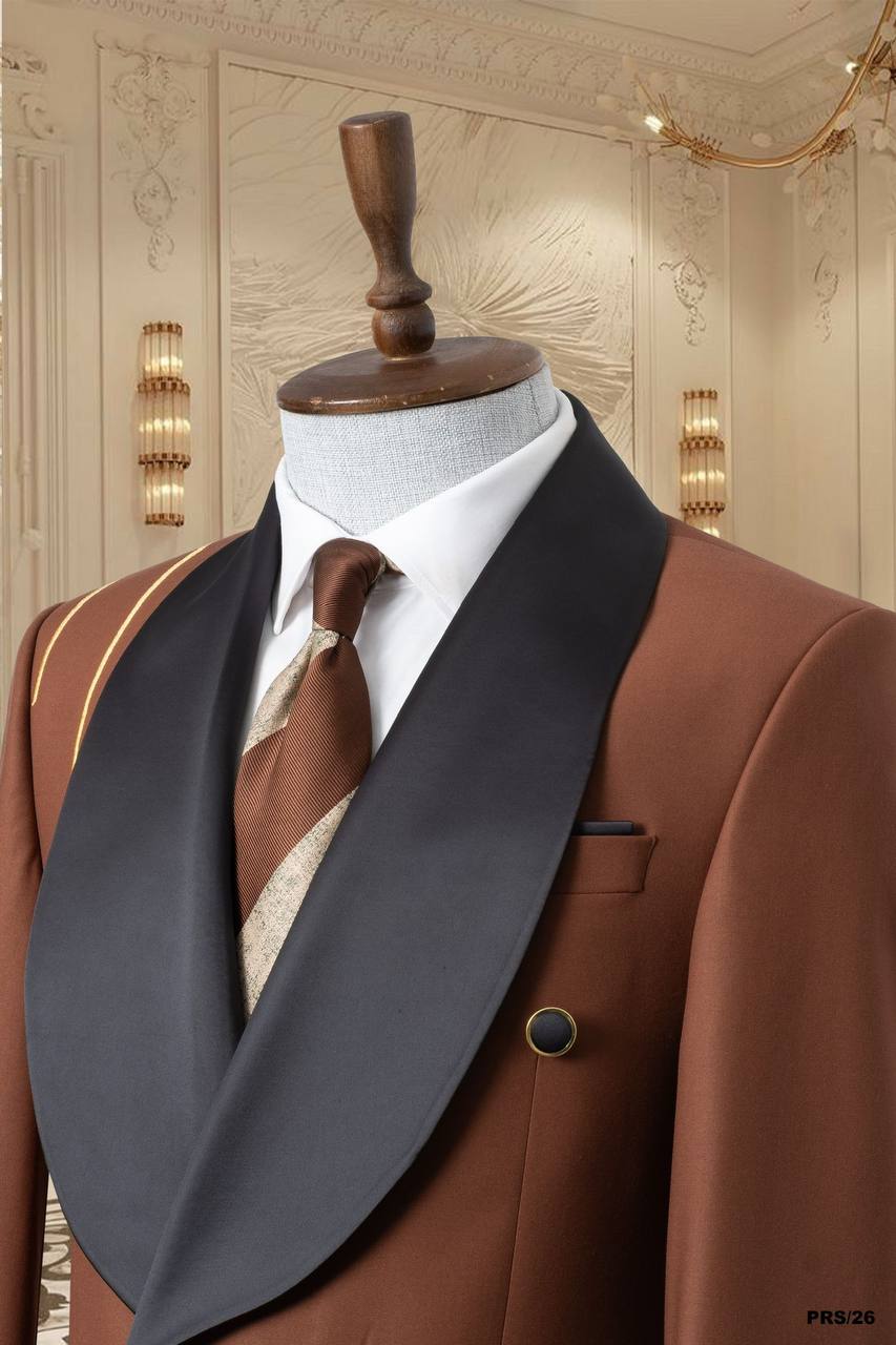 Gold Line Detail Shawl Lapel Men's Tuxedo thumbnail