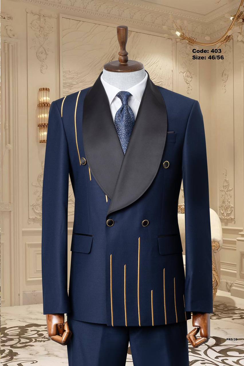 Gold Line Detail Shawl Lapel Men's Tuxedo thumbnail