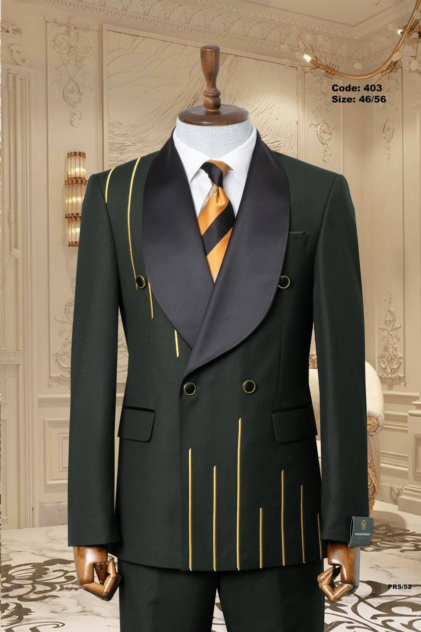 Gold Line Detail Shawl Lapel Men's Tuxedo thumbnail