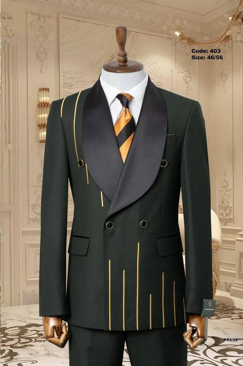 Gold Line Detail Shawl Lapel Men's Tuxedo – view 13