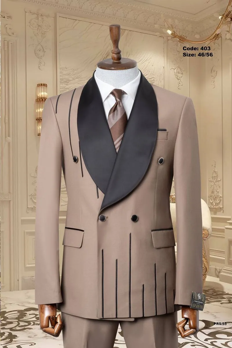 Gold Line Detail Shawl Lapel Men's Tuxedo – view 17