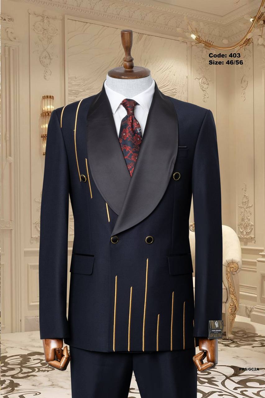 Gold Line Detail Shawl Lapel Men's Tuxedo thumbnail