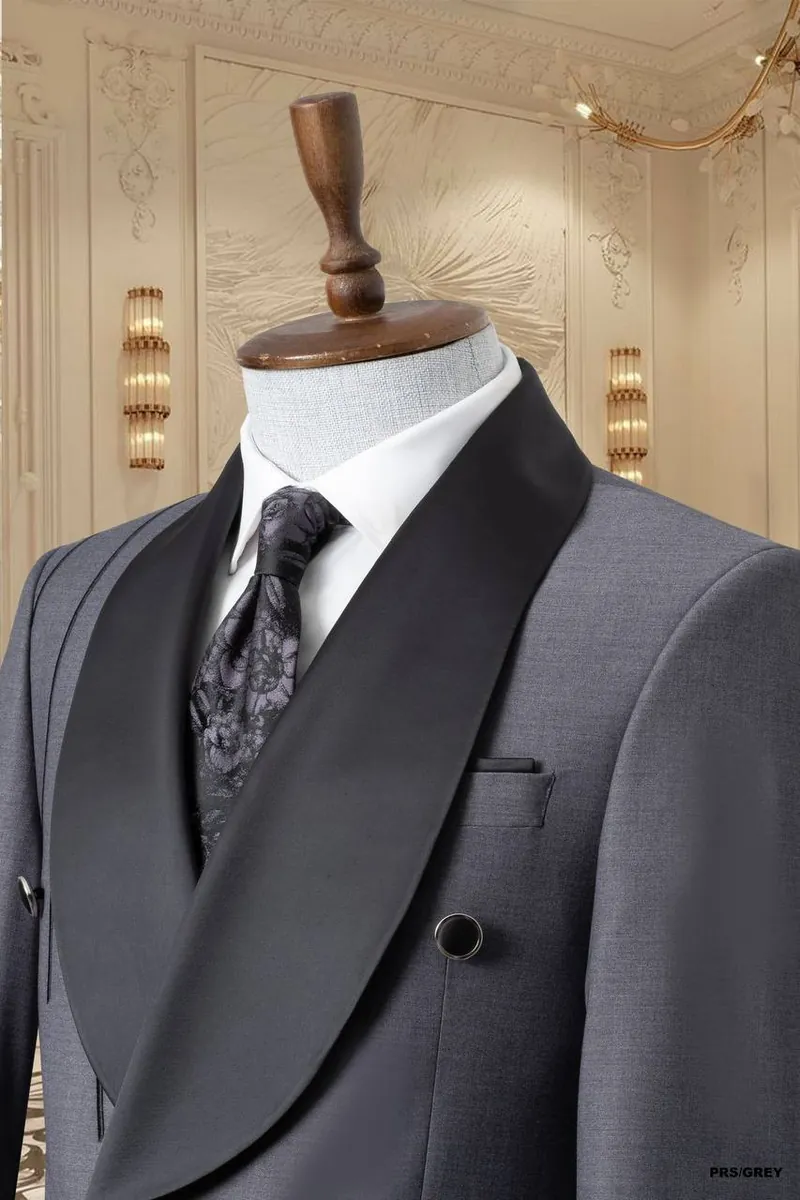 Gold Line Detail Shawl Lapel Men's Tuxedo – view 26