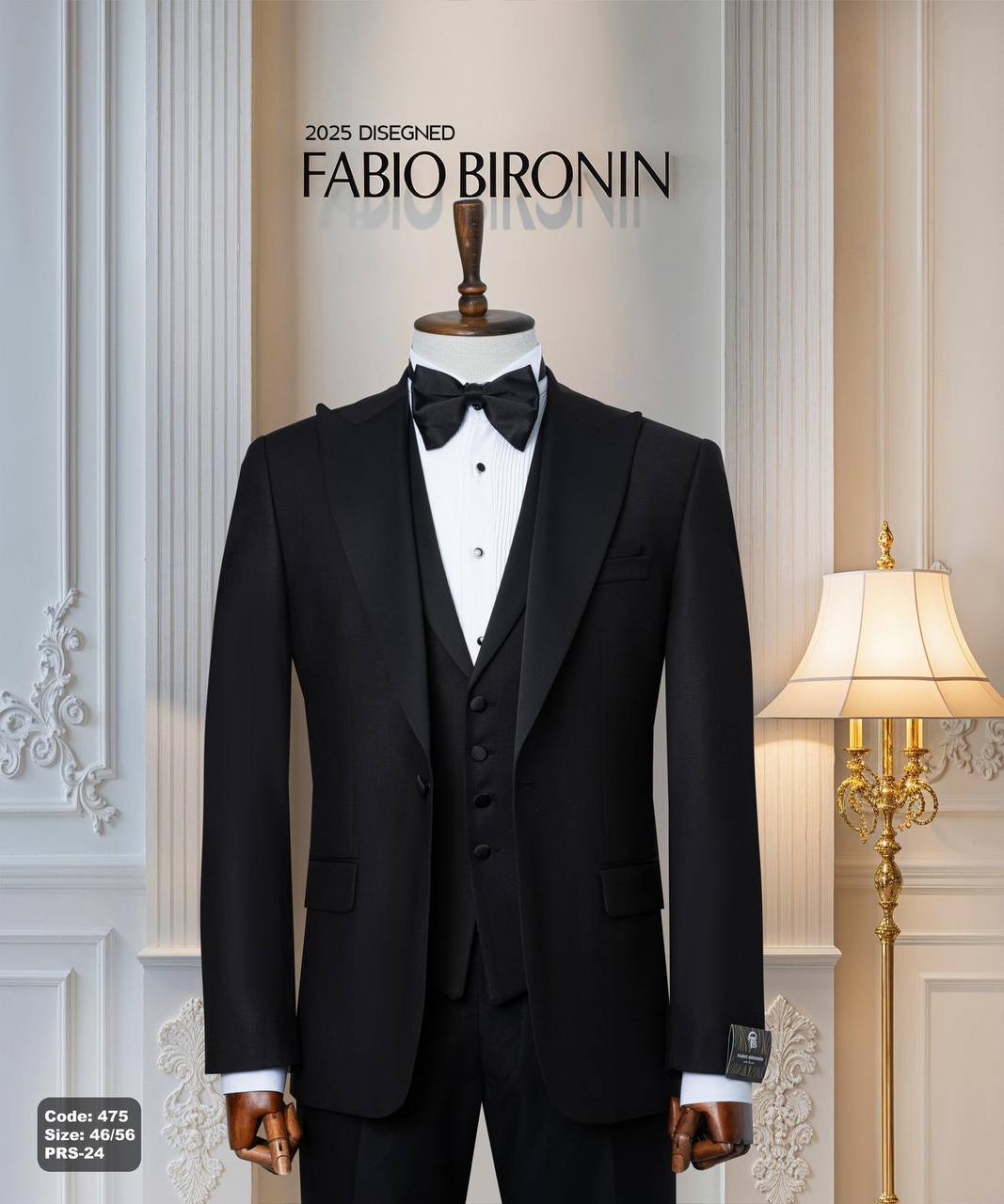 Black Shawl Lapel Ceremony Tuxedo with Vest thumbnail