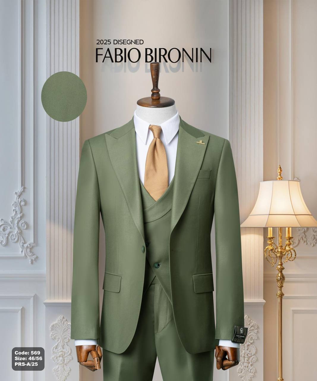 Three Piece Slim Fit Men's Suit with Vest thumbnail