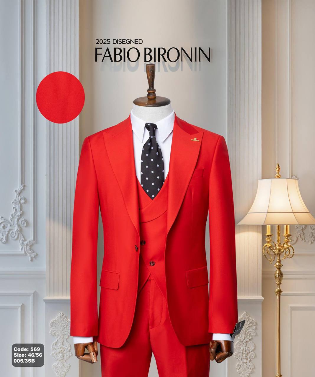 Three Piece Slim Fit Men's Suit with Vest thumbnail