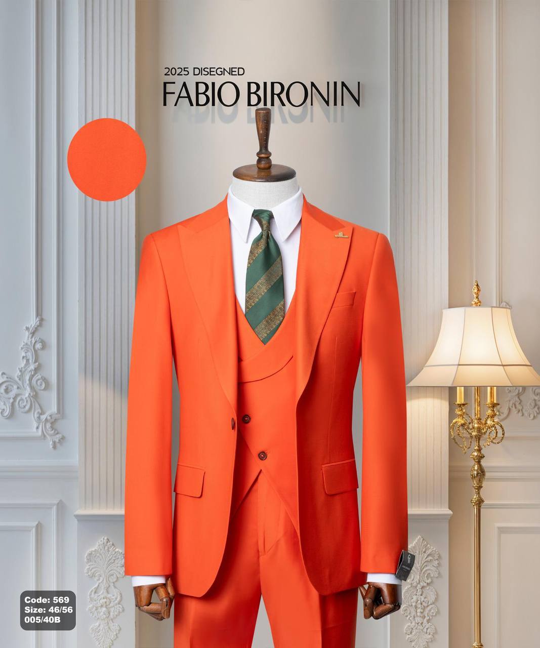 Three Piece Slim Fit Men's Suit with Vest thumbnail