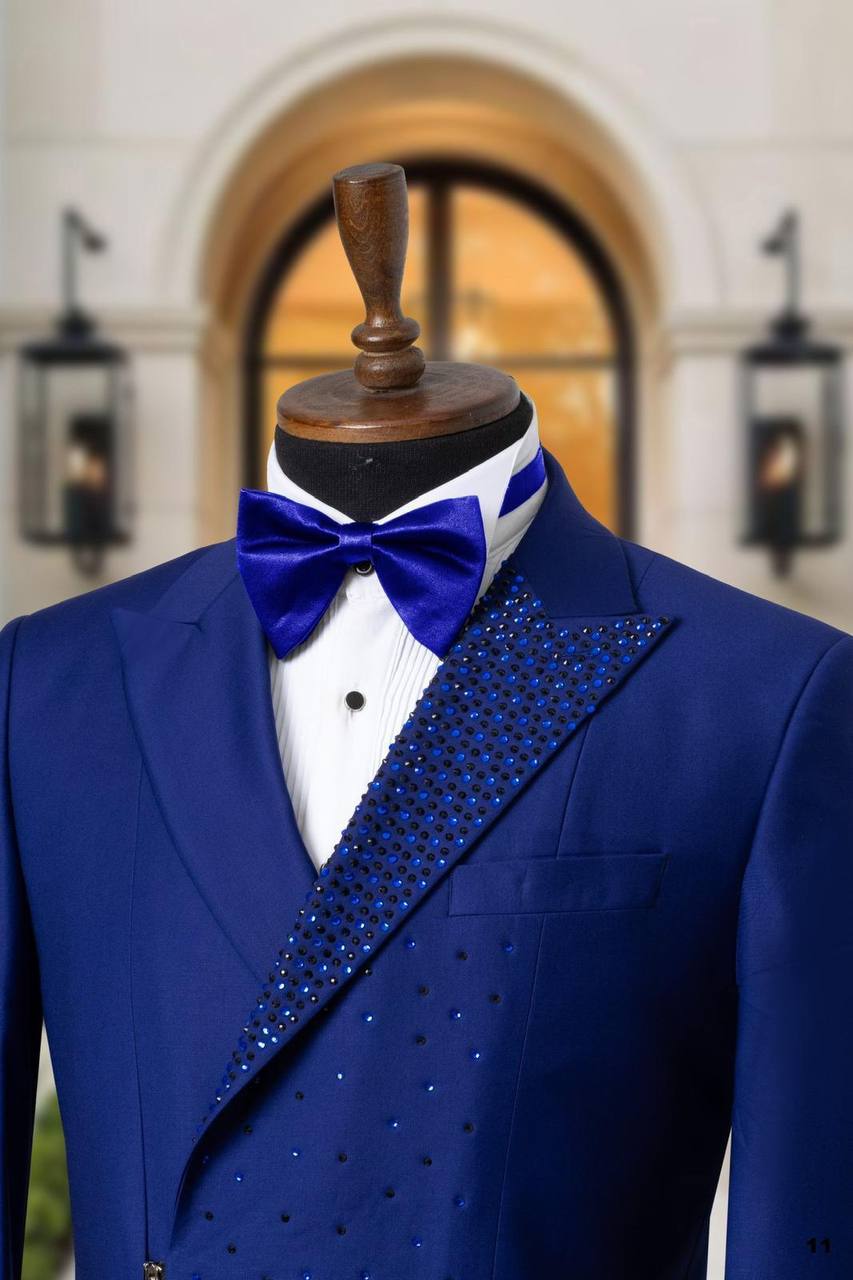 Asymmetric Zip Closure Ceremony Tuxedo with Crystal Details thumbnail
