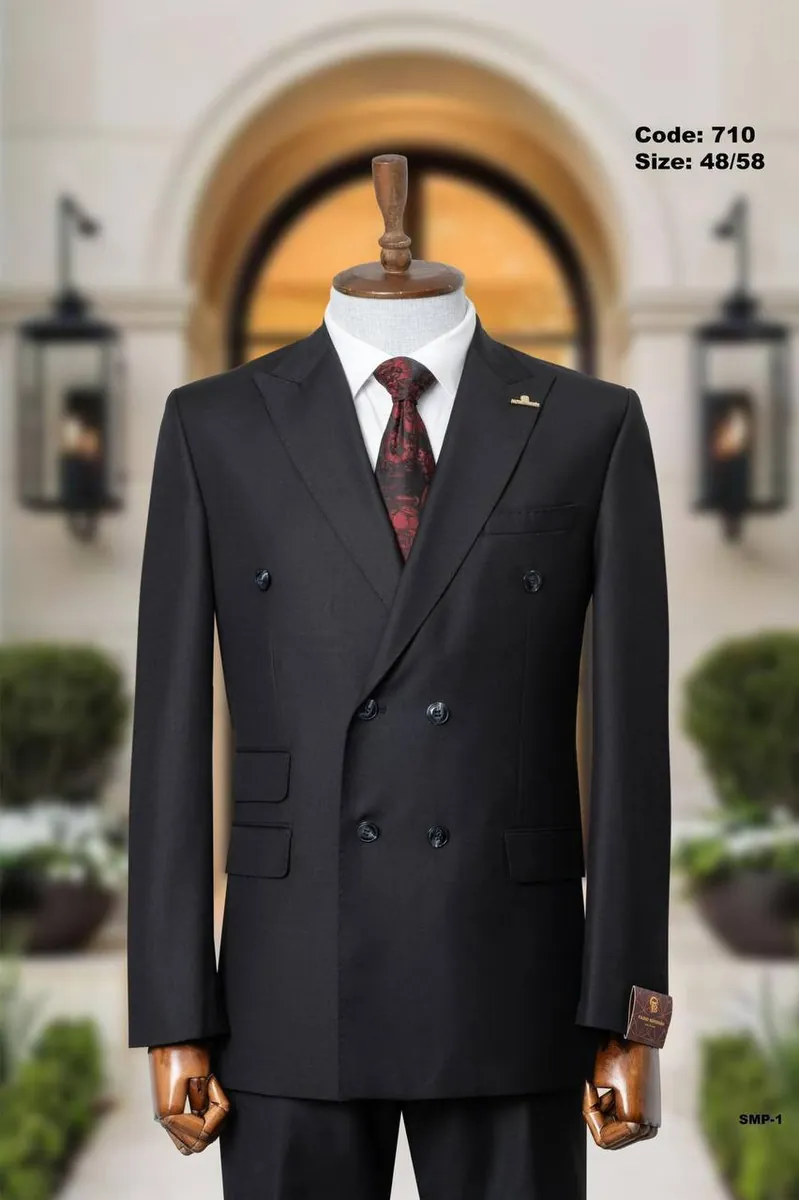 Double-Breasted Peak Lapel Suit with Gold Buttons – Various Options Double-Breasted Suit by Mark Morente