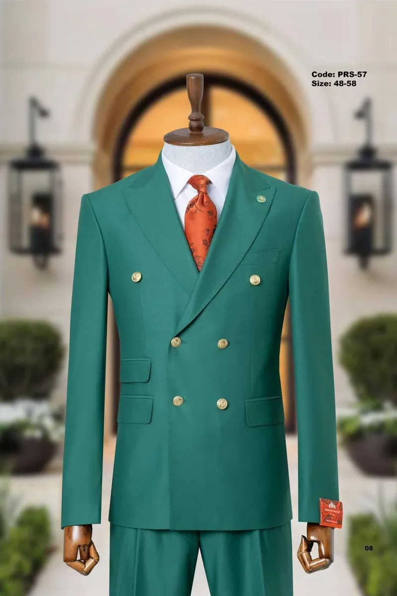 Double-Breasted Peak Lapel Suit with Gold Buttons – view 3