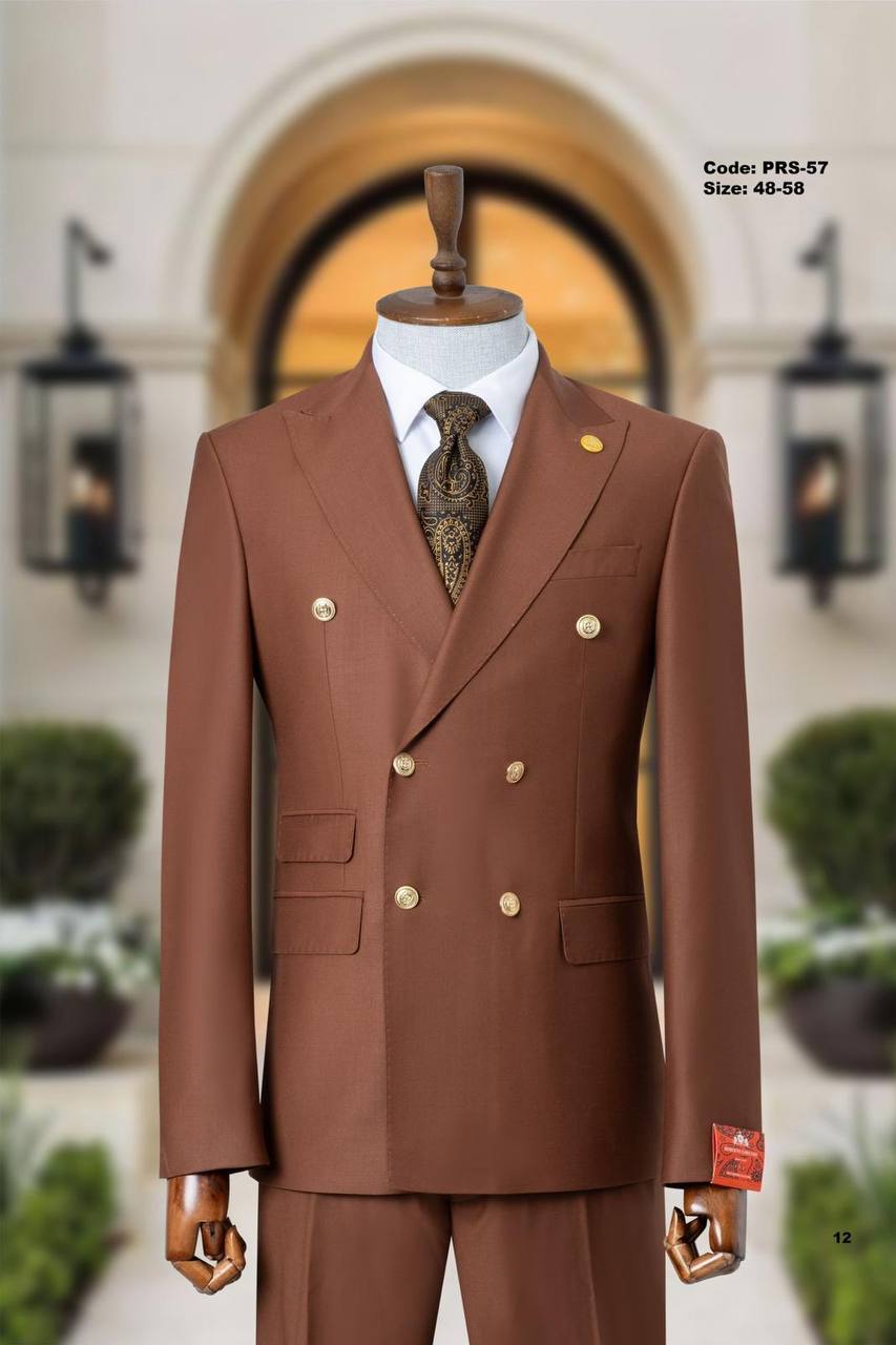 Double-Breasted Peak Lapel Suit with Gold Buttons thumbnail